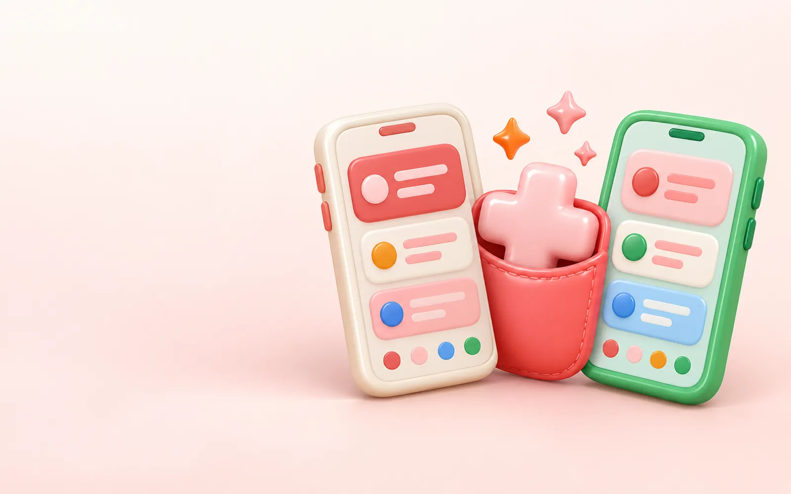 Ilustração de dois celulares, um deles Android, com o Plantão de Bolso
